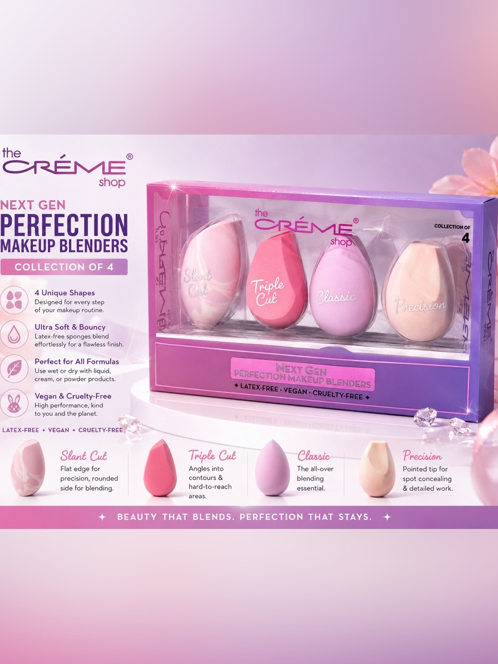 The Crème Shop Next Gen Perfection Makeup Blenders Set of 4